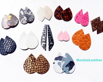 26  Earrings / leather print earrings //  teardrop pieces //  starter pack earring collection