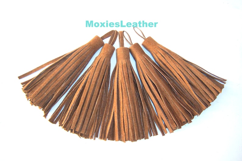 Genuine Suede Leather Tassel Keychain Earrings Handbag Etsy