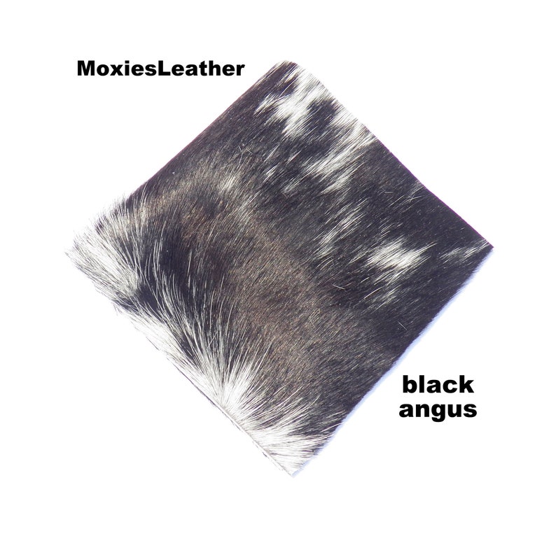 Natural Appaloosa hair on leather pieces hair on hide black leather hide with hair on leather with fur black angus