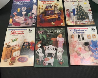 Annie’s Attic Fashion Doll Home Decor Crochet & PlasticCanvas Lot of 10 Patterns