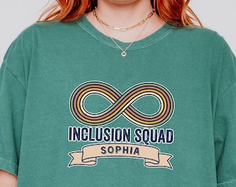 Camiseta personalizada SPED Comfort Colors | Camiseta personalizada Inclusion Squad | Camiseta para professor de educação especial | Presente de volta às aulas | Camiseta para grupo de professores