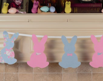 Bunny garland baby photo prop for spring, Easter or bunny-themed photo sessions. Bunny baby shower decorations, rabbit nursery decor. RTS!