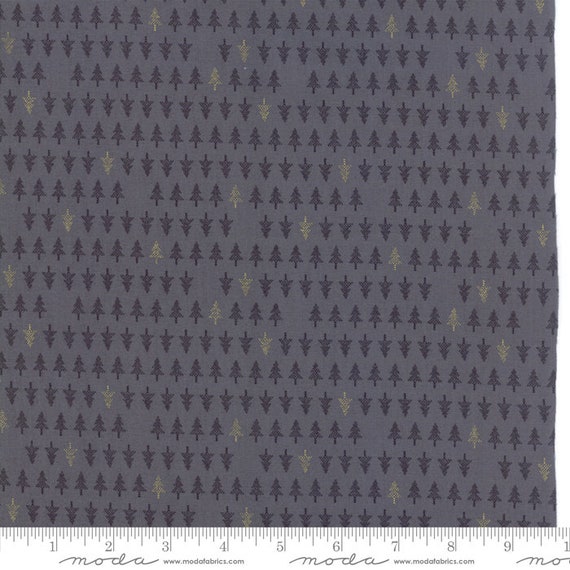 Moda Zen Chic White Christmas Metallic Little Dots Fabric in Black 1654-23M