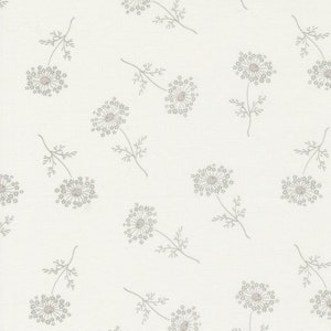 May include: A white background with a repeating pattern of gray stylized flower illustrations.