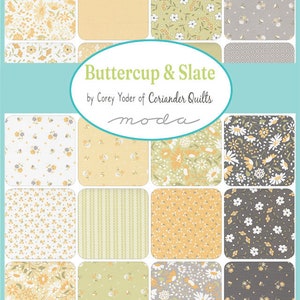 Buttercup & Slate Fat Eighth Bundle 29150F8 by Corey Yoder Moda 34 Prints image 2
