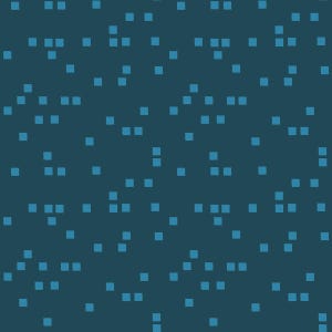May include: A seamless pattern featuring small, light blue squares scattered across a dark teal background. The squares are evenly spaced, creating a pixelated or digital aesthetic. The design is simple and modern, suitable for various applications.
