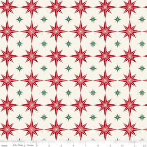 Merry Little Christmas Starbursts C14843-CREAM by My Mind&#39;s Eye- Riley Blake Designs- 1/2 Yard