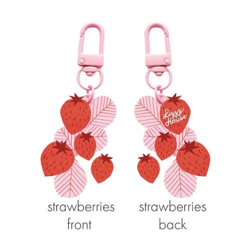 Zipper Glitter Charm Strawberry Bouquet LHFVZ002 by Lizzy House