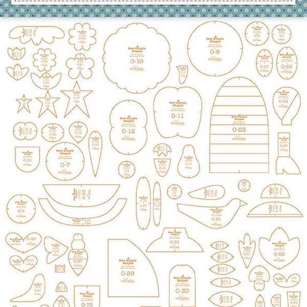 Calico Garden Shapes Simple Shapes  by Lori Holt of Bee in My Bonnet -Riley Blake Designs- 88 templates