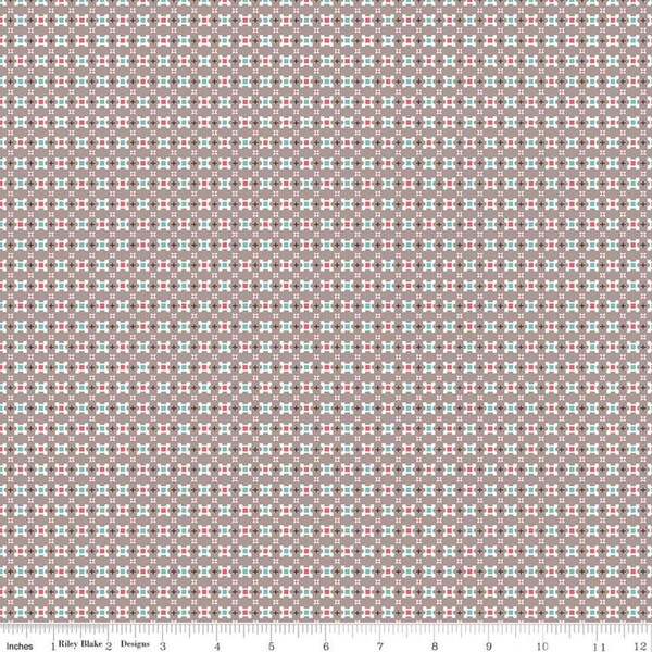 Prim Calico C9692-Pewter van Lori Holt voor Riley Blake Designs - 1 YARD