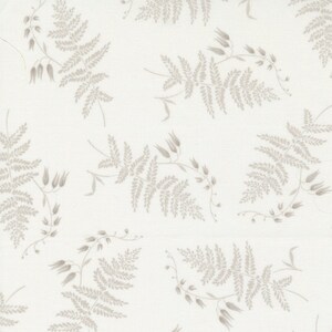 May include: A white background with a repeating pattern of gray fern leaves.