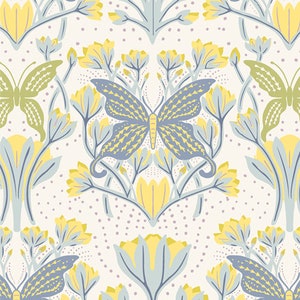 Butterfly Reflection Dawn FRE32308 from Fresh Linen designed by Katie O&#39;Shea for  Art Gallery Fabrics-1/2 Yard