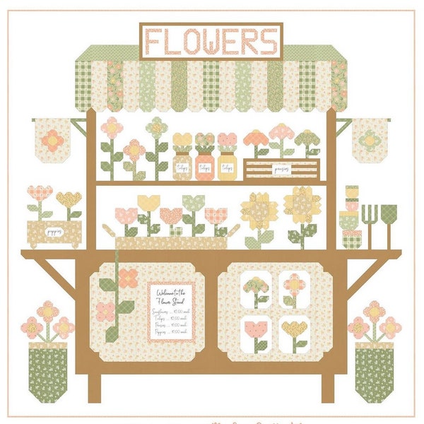 Flower Stand Quilt Kit in Flower Girl by Heather Briggs -67x67 NO PATTERN