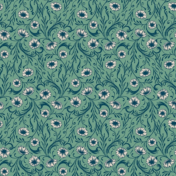 Reading Nook Chamomile Soft Aqua RS2082 13 by Sarah Watts -  Ruby Star Society-Moda- 1/2 Yard