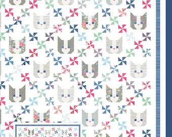Kittens Quilt Kit using A Cat Named Stitch by Camille Roskelley - 74" X 74"