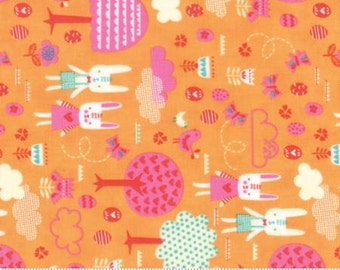 Moda Spring Bunny fun by Stacy Iset Hsu 20543 19 Geranium Toss   Cotton Fabric 