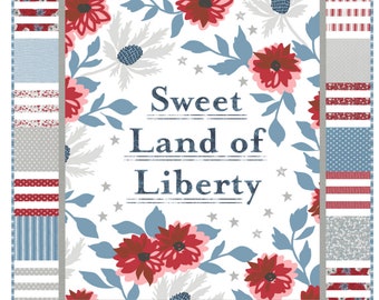 Sweet Land Quilt Kit featuring Old Glory by Lella Boutique-48x54