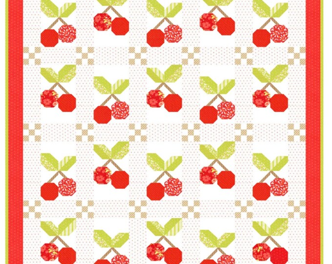 Cherries Jubilee Quilt Kit by Fig Tree Moda 53 X 60 Etsy