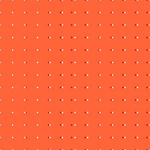 May include: A seamless pattern of small white and red circles on a bright orange background.