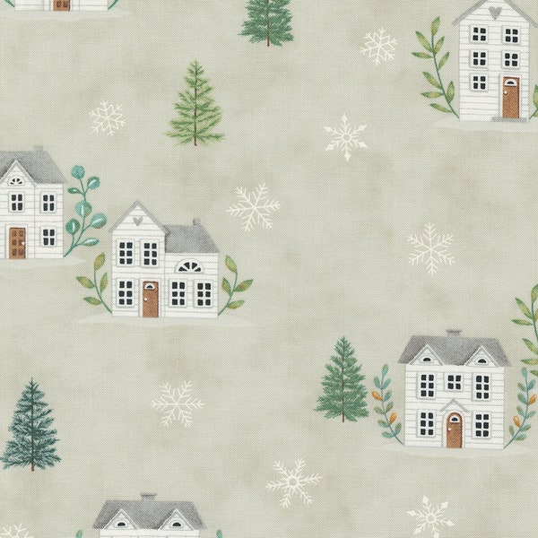 Holidays At Home Farmhouse All Over Pebble Grey 56071 16 by Deb Strain - Moda