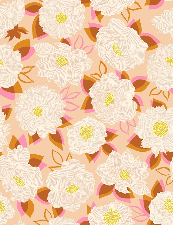 Favorite Flowers: Blooming Floral in Creme Brulee Favorite Flowers: Blooming Floral in Creme Brulee