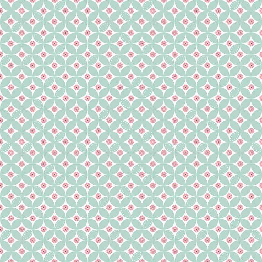 Berry Market Daisies Mint C15742-MINT by Beverly McCullough- Riley Blake Designs - 1/2 Yard