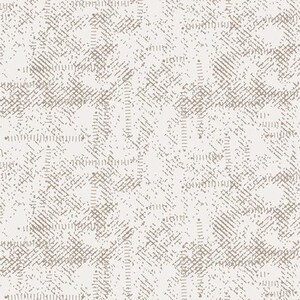 May include: Abstract pattern with a white background and a subtle brown, textured design. The pattern is made up of small, diagonal lines that create a grid-like effect.