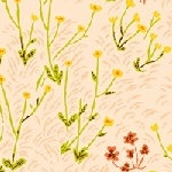 West Hill Tall Buttercups Palest Pink 52877-1 by Heather Ross for Windham Fabrics-1 Yard