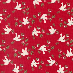 Once Upon Christmas Wintersong Birds Red 43163 12- by  Sweetfire Road - Moda- 1/2 Yard