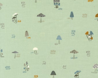 Woodland Wildflowers Micro Mushrooms Pale Mint 45585 20 by Fancy That Design House- Moda- 1/2 yard