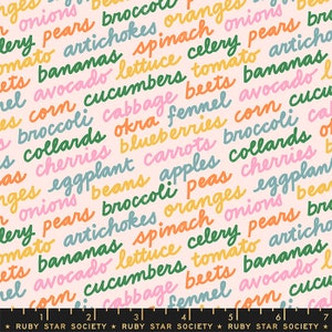 Food Group  In Season Text Words Multi RS5042 11 by Ruby Star Society - Moda - 1/2 yard