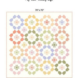 May include: A pastel-colored Ohio Bound quilt pattern, 70" x 70", featuring a repeating star and square design. The quilt has a white border and includes the text "My Sew Quilty Life" and "Ohio Bound".