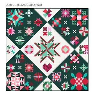 My Favorite Color Is Moda QUILT KIT- Joyful Bellas Colorway - Moda- 81" X 81" -Blockheads 6