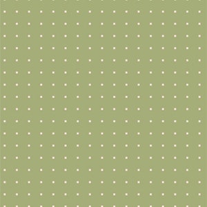 May include: A seamless pattern featuring small, evenly spaced white squares on a muted green background. The design is simple and repetitive, creating a clean and uniform visual texture. The squares are arranged in a grid-like formation.