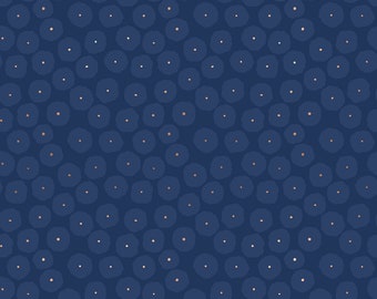 Floradora Disco Dots Metallic Navy RS6028 15M by Jen Hewett  -  Ruby Star Society-Moda- Half Yard