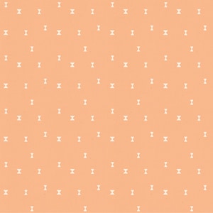 May include: A seamless pattern of white hourglass shapes on a peach background.