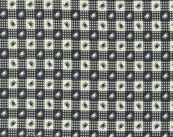 Owl O Ween Gingham Spider Midnight 31194 17 by Urban Chiks-Moda- 1 YARD