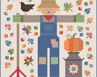 PREORDER Quilted Scarecrow Quilt Kit Featuring Autumn Fabrics by Lori Holt- 80.5" x 85.5"