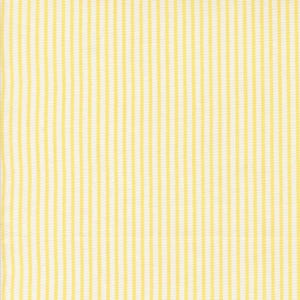 May include: A yellow and white striped fabric with a subtle texture. The fabric has a fine, vertical stripe pattern.