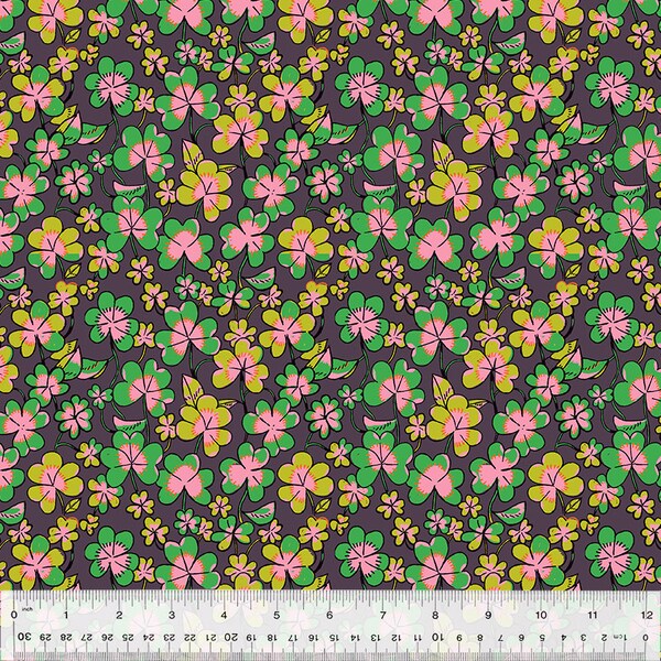 Forestburgh Clover 53847-9 Eggplant by Heather Ross for Windham Fabrics- 1/2 yard