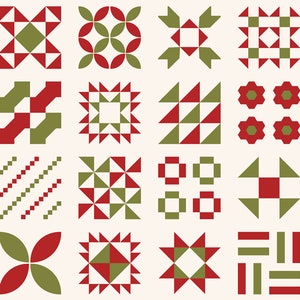 Red Barn Christmas Small Quilt Block Panel 58" x 36" Vanilla Multi 55542 11  by Sweetwater - Moda- 1 yard