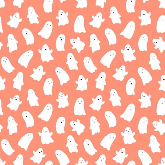 Hey Pumpkin Ghosts C16032-PUMPKIN by My Mind's Eye For Riley Blake Designs- 1/2 Yard