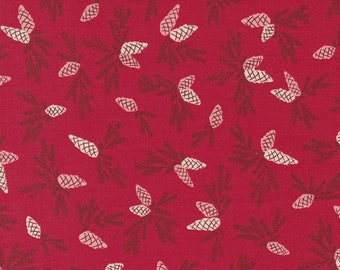 Good News Great Joy Pinecone Bough Holly Red 45563 13 by Fancy That Design House- Moda-