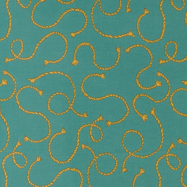 Ponderosa Rope 'Em Turquoise 20864 19 di Stacy Iest Hsu- Moda- 1/2 yard