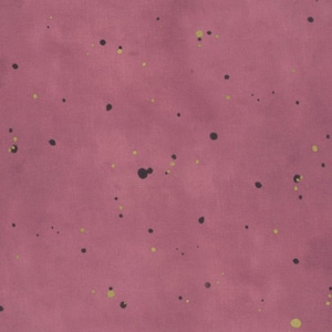 May include: A purple and pink gradient background with a subtle shimmer effect. The background is covered in small gold and black dots.