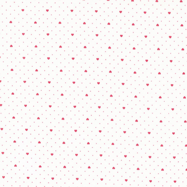 Lighthearted Heart Dot Cream Red 55298 11 by Camille Roskelley - Moda - 1/2 yard