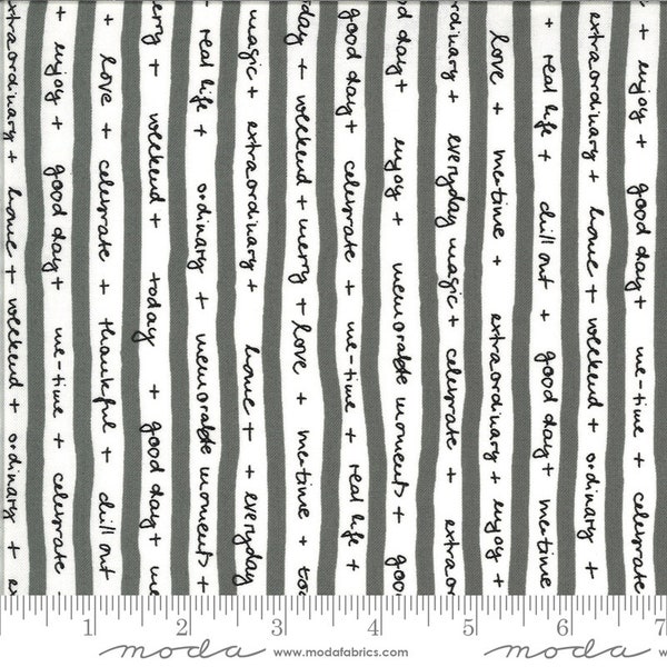 Quotation Quotes Graphite  1732 12 by Zen Chic for Moda- 1 YARD