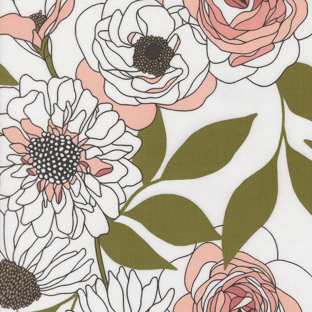 Botany Cabbage Rose Paper 11550 11 by Alli K Design - Moda- 1/2 Yard - Etsy