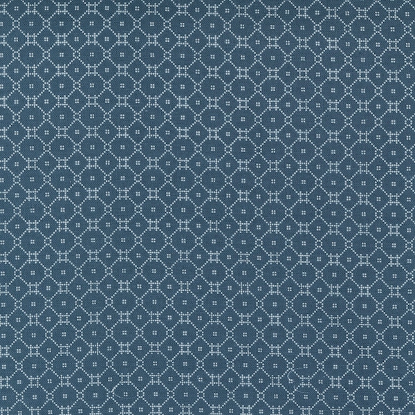 Flower Pot Delicate Tile Navy 5166 17 by Lella Boutique- Moda- 1 yard