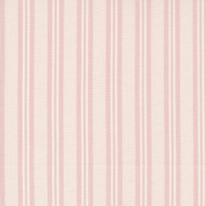 May include: A pink and white striped fabric with a subtle diagonal weave pattern.